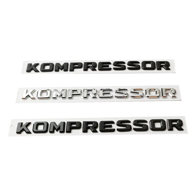 Car 3D ABS KOMPRESSOR Logo Badge Emblem Decals Sticker For Mercedes Benz C180 C200 C230 CLK200 SLK200 SLK230 CLS350 E300 SL350