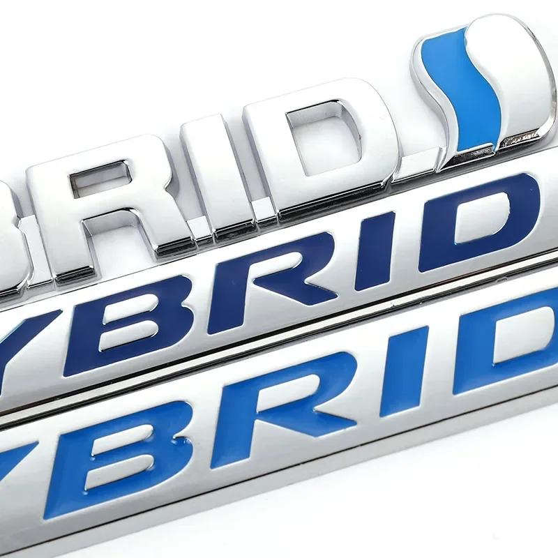3D металлическая наклейка HYBRID для автомобиля, эмблема для гибридного логотипа Prius Camry Crown Auris Rav4s S-MAX Fusion Explorer Limited