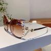 Womens UV Proof Metal Diamond Inlaid Sunglasses Style Personalized Fashionable Outfit Light Luxury Sunglasses