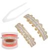 GoldPlated Brass Hip Hop False Teeth Set Halloween Festival Teeth Decoration Brace(Gold )