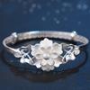 sterling silver elegant floral bracelet, adjustable, fashionable vintage style, suitable for both daily wear and parties