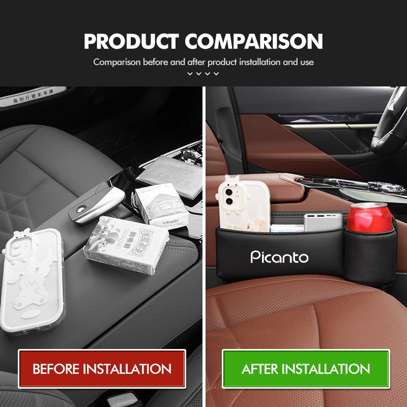 Car Seat Center Console Armrest Gap Filler Storage Box Stickers For KIA Picanto 2008 2012 2017 2018 2019 HP4