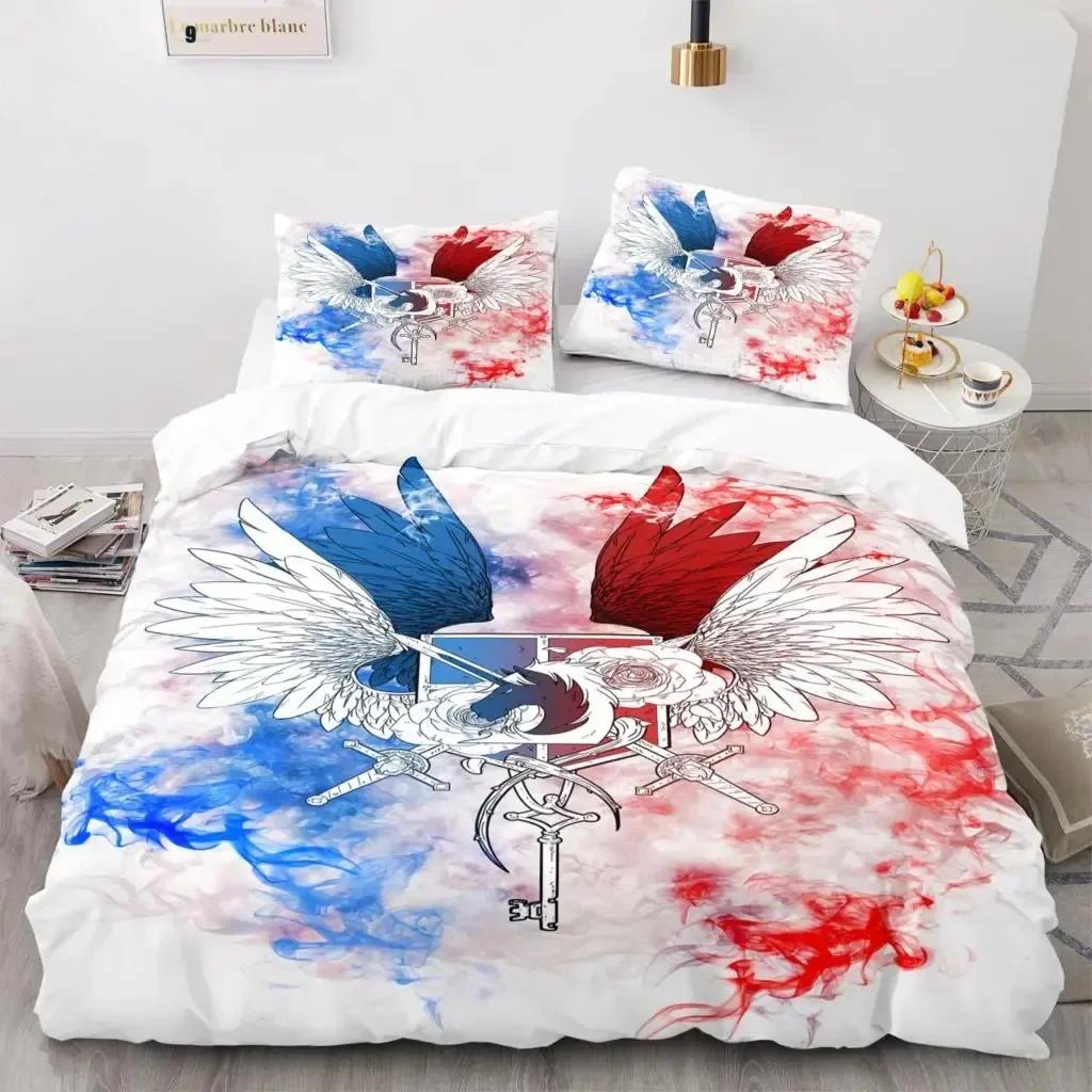 Аниме Атака Титанов Домашний Текстиль Набивной Комплект Постельного Белья Пододеяльник Наволочка Комплект Постельного Белья Льняная Простыня Покрывало Королева Король Размер