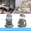Multifunctional Pressing Cleaning Brush 2 In 1 Soap Dispensing Palm Brush for Cleaning Pan Dish Bowl Kitchen Scrub Brushes Kitchen Tools