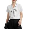 Short Dress Bowtie Suit Office Body Loose Fit [Merelop Ceto] Shirts, Blouses, Women's Tops, Sleeves, Summer, Ribbon, Shirts, Elegant, Chiffon,