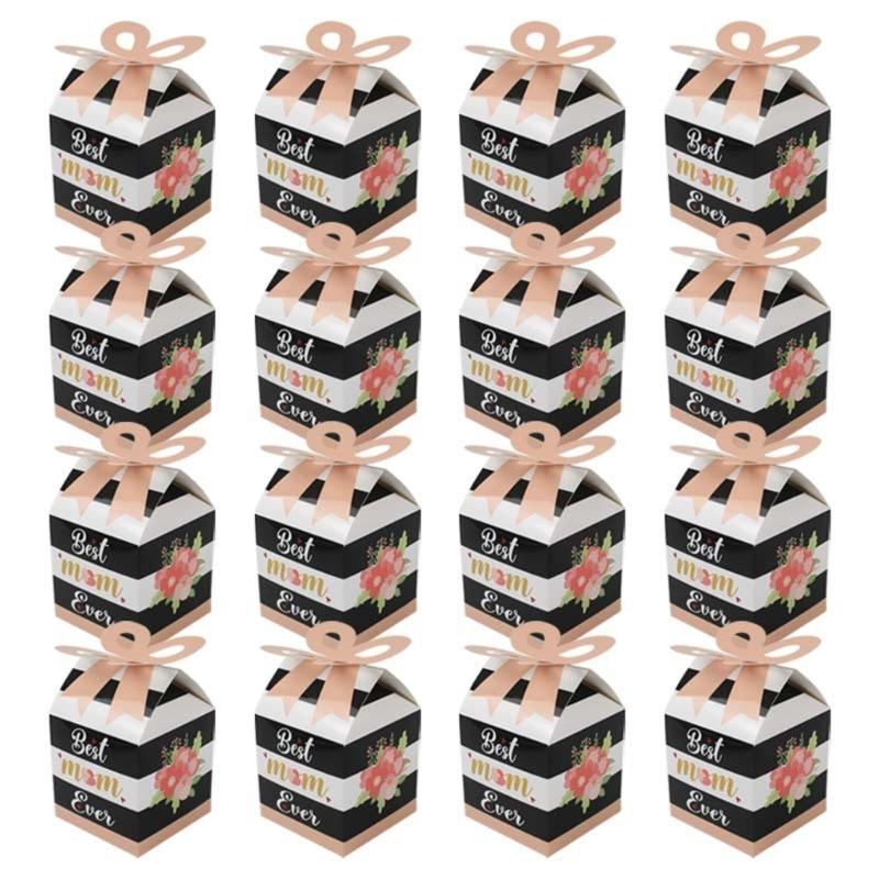 50Pieces Mother Day Candy Boxes Mother Day Cup Cake Paper Boxes Mother Goodie Gift Decorations Mother Day Party Supplies