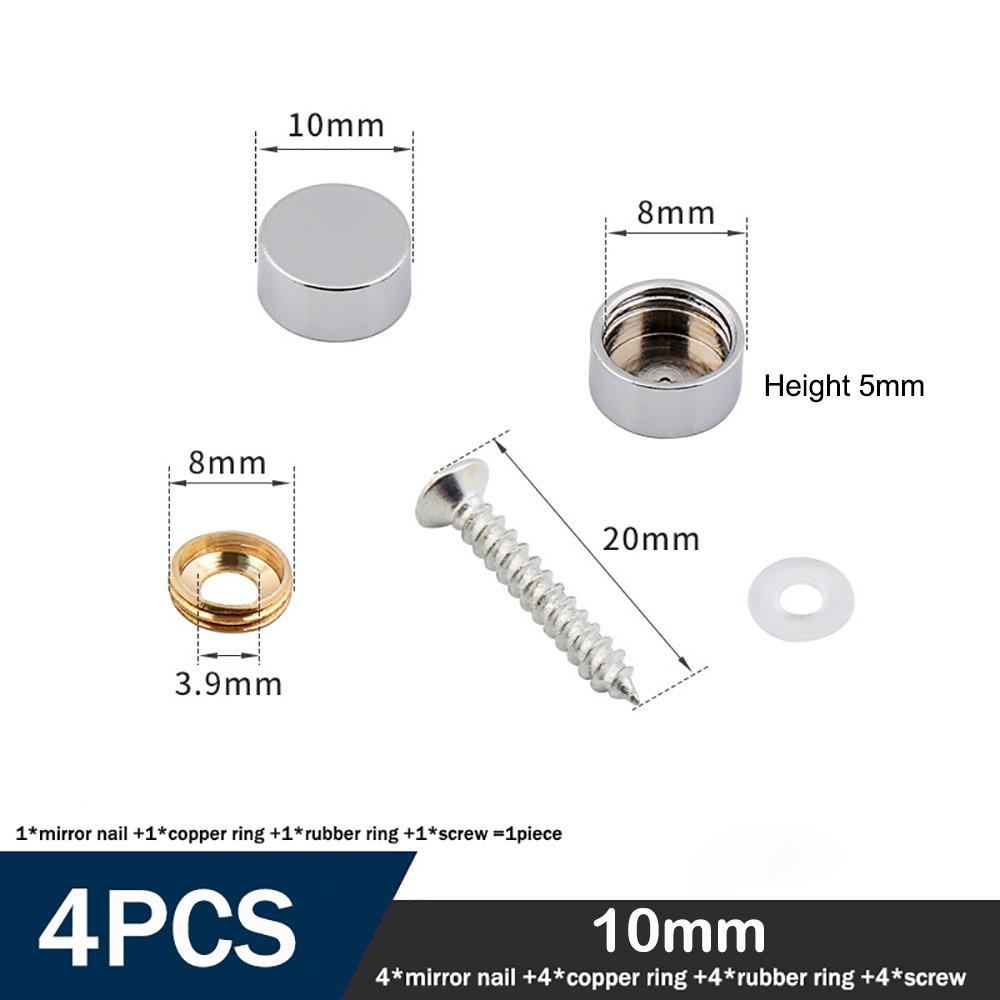 Furniture Hardware Copper Screws Decorative Cap Silver Multiple Sizes Nails Fasteners Mirror Fixing Nails Mirror