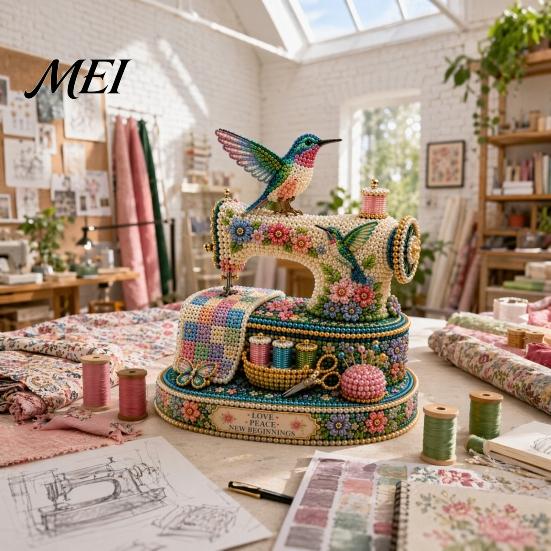 Пошаговый набор для бисероплетения Маленькая 3D швейная машинка из бисера DIY для детей и взрослых, Изысканный колибри Ручная работа Высококачественные аксессуары Набор для творчества,