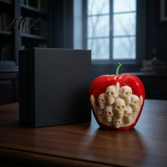 Уникальные Хоррор Фигурки на Рабочий Стол, Череп Тыква Яблоки Хэллоуин Статуэтка, 3D Печатная Жуткая Фигурка с Новыми Акцентами в Темном Стиле, Встроенные Черепа,