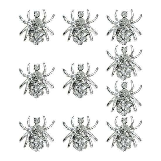 10 шт., украшение для ногтей, стразы, 3D лук, паук, череп, искусственный кристалл на металлических подвесках, креативные ювелирные украшения «сделай сам», аксессуары для чехла для телефона