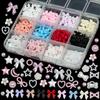 15Grids/box Mixed Resin Bowknot Nail Art Decorations 3D Acrylic Charms Kawaii Colorful Bow Rhinestone DIY Manicure Tools Parts