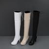 Женские сапоги на высоком каблуке, сексуальный европейский и американский стиль, осенне-зимние новые водонепроницаемые сапоги до колена большого размера на тонком каблуке