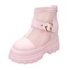 Fashion Mesh Breathable Summer Ankle Boots for Women Hollow Out Thick Bottom Cool Boots Woman Chunky Platform Punk Motorcycle Booties