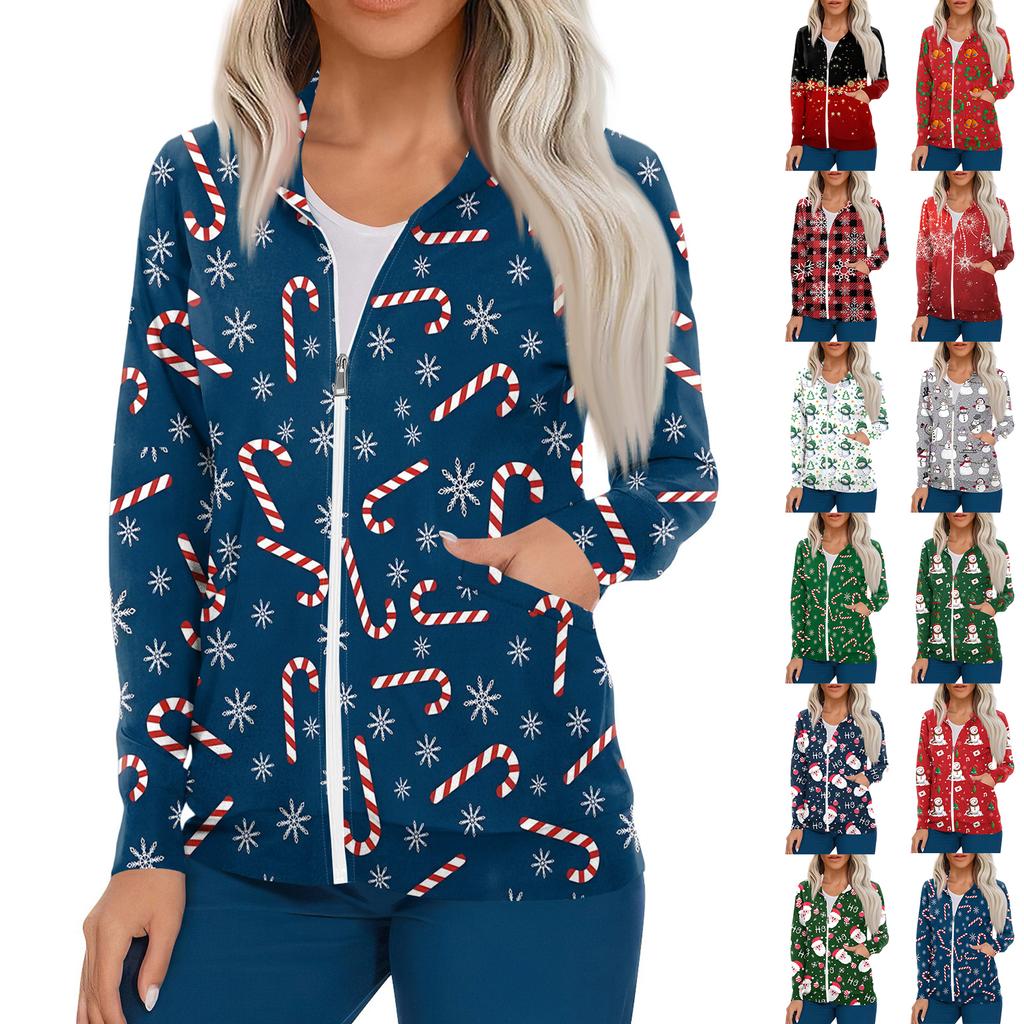 Women Long Sleeve Pattern Pocket Working Stand-up Collar Single-breasted Protective Overalls Cardigan Jacket Top