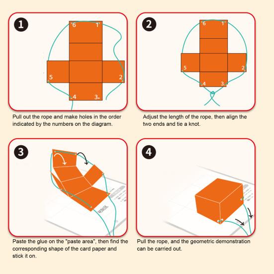 1 Набор Книга для изучения 3D-геометрии на шнурке Раннее образование Сделай сам Плетеная веревка Геометрия