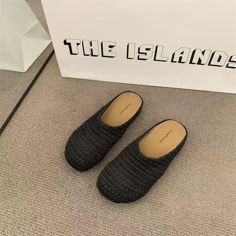 Женские Французские Ретро Плетеная Ажурная Обувь-Слипоны в Стиле Birkenstock, Модные Универсальные Ленивые Лоферы на Толстой Подошве для Повседневной Носки