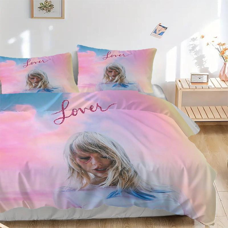 3Pcs Taylor Swift Lover Album Cover Bedding Sets For All Sizes New 3D Printed Bed Cover Comforter Duvet Cover Pillowcase Bedroom Decoration