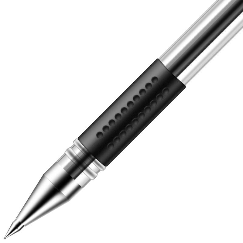Deli 6600 0.5mm Bullet Tip Black Gel Pen (12-Pack)