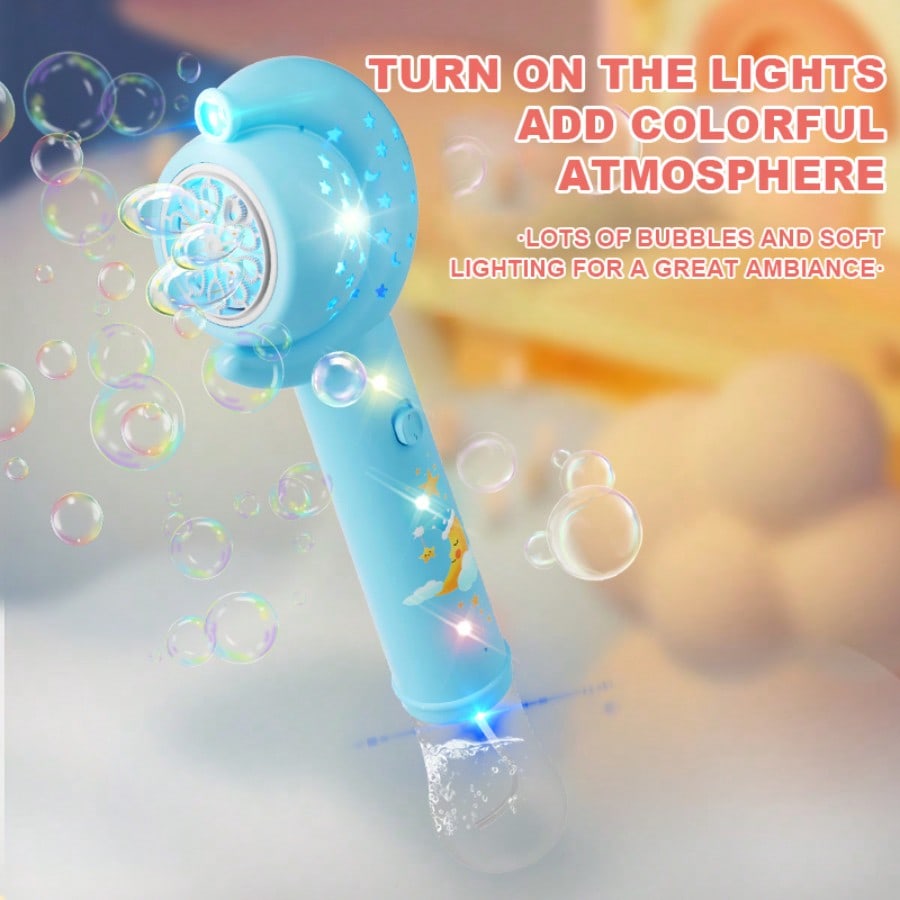 Пистолеты-пузыри «Луна» для детей, Электрическая машина для пузырей со светодиодной подсветкой, Безопасные игрушки для улицы для мальчиков и девочек 3-12 лет, Подарки для дня рождения, свадебной вечеринки