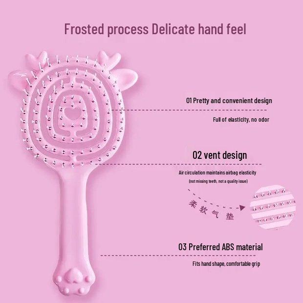 Портативная полая расческа для вьющихся волос - Милая и легкая для использования в женском общежитии