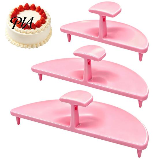 Safe PLA Cake Ornaments 3PCS Curve Auxiliary Tools, Lightweight Support Three Piece Stand Stakes, Decorating Ruffle Stencils for Kitchen Baking