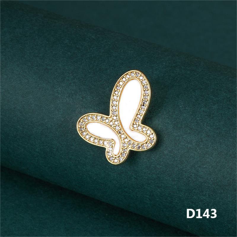 Подвеска-бабочка из позолоченной меди с цирконием для самостоятельного изготовления украшений