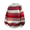 Men's Crewneck Knit Sweater Loose Fit Lightweight Sweaters for Men Casual Twist Textured Patterned Cable Knitted Pullover Sweaters for Christmas