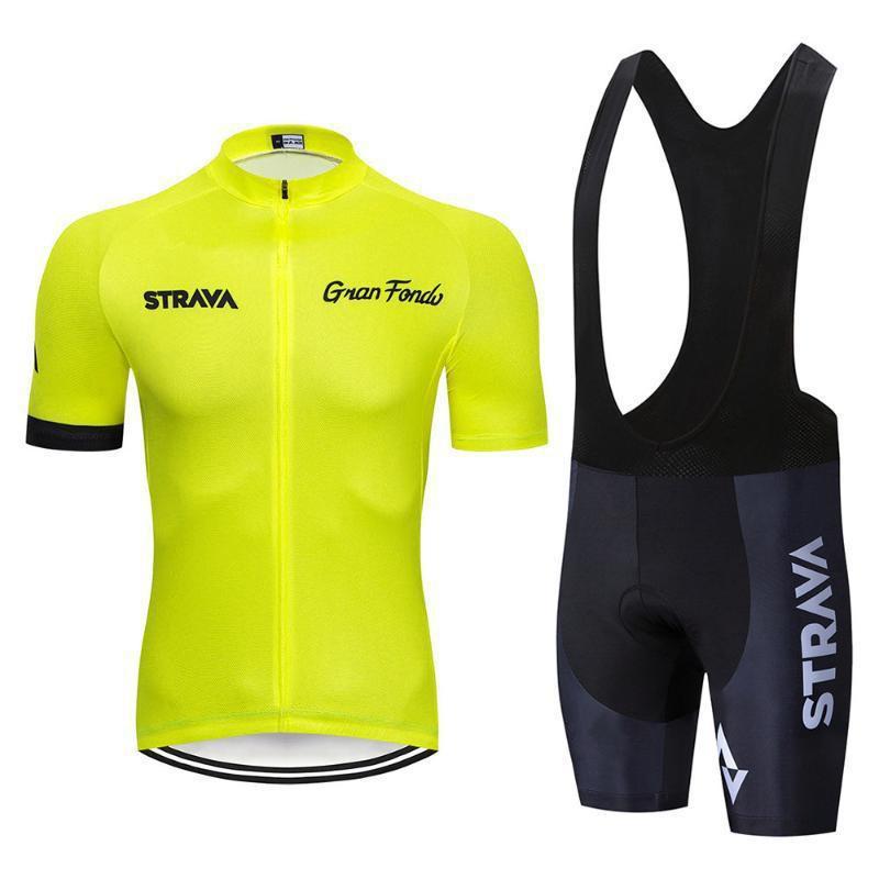 Mens Cycling Jersey Bib Shorts Set Breathable Quick-Dry Performance Wear Road Bike Riding