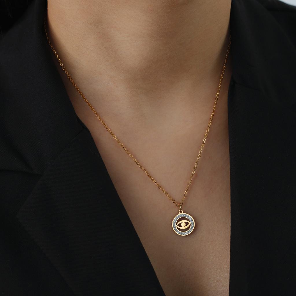 Ожерелье с подвеской от сглаза из индейки со стразами для женщин и мужчин, цепочка с подвесками из нержавеющей стали, свадебные украшения, подарки