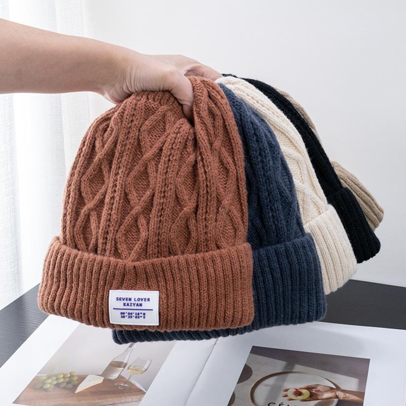 Velvet Knitted Hat for Children Thickened for Warmth In Winter Riding Cold Ear Protection Hat Versatile Knitted Hat for Men Hats & Caps (unisex)