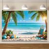 Summer Hawaii Beach Backdrop Tropical Flowers Aloha Luau Sea Surfboard Holiday Party Birthday Photography Background Decor Props