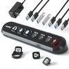 USB-концентратор atolla с питанием 5 Гбит/с, 6 портов USB, быстрая зарядка 18 Вт, USB-хаб с независимыми переключателями-иконками для удобного подключения кабелей, USB-хаб с питанием, совместимый с Pro