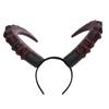 Halloween Sheep Headwear Prop Horn Handmade Sheep Horn Headband Black Red Ox Horn Hairband Accessory Demon Evil Gothic Cosplay