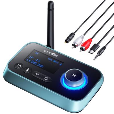 SOOMFON Bluetooth-передатчик и Bluetooth-аудиоадаптер с одновременным цифровым подключением двух устройств, дальность связи до 30 м, совместим с и