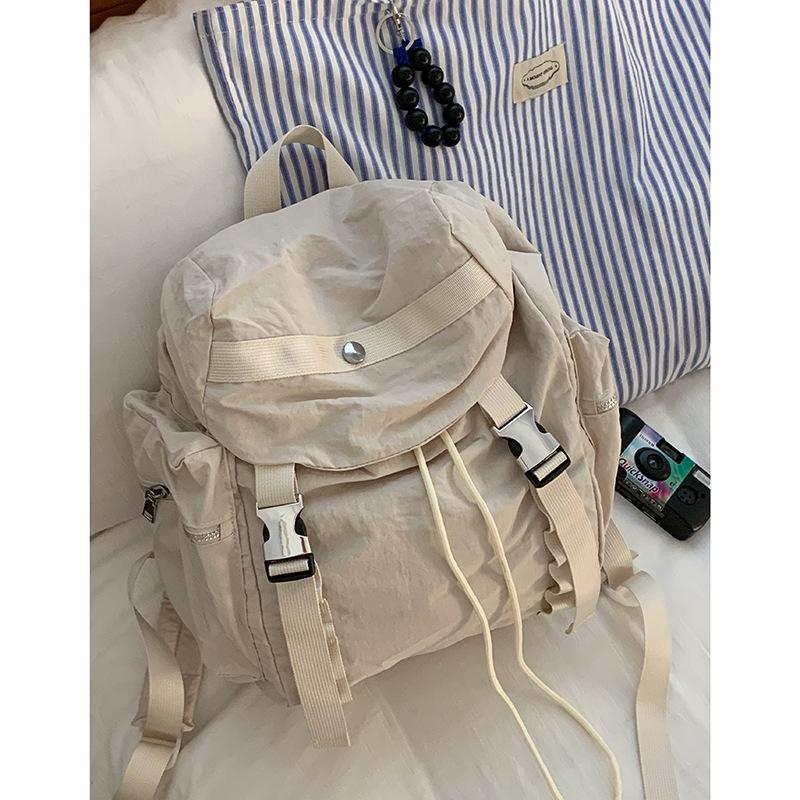 Casual Nylon Cloth Backpack Bag Women's 2025 New Fashion College Style Simple Backpack Large Capacity Student School Bag