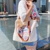 Canvas Bag Female Campus Student Shoulder Bag Ins Wind Large Capacity Letter Tote Bag