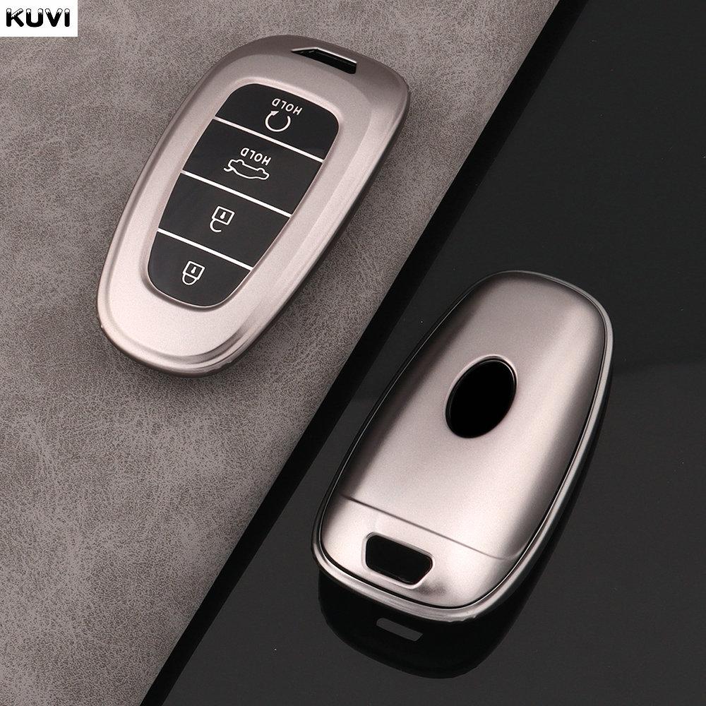 Чехол-держатель для автомобильных ключей из ТПУ для Hyundai Tucson Solaris Sonata Hybrid NEXO NX4 Santafe Dn8, 4 кнопки, 2020, 2021, 2022, аксессуары