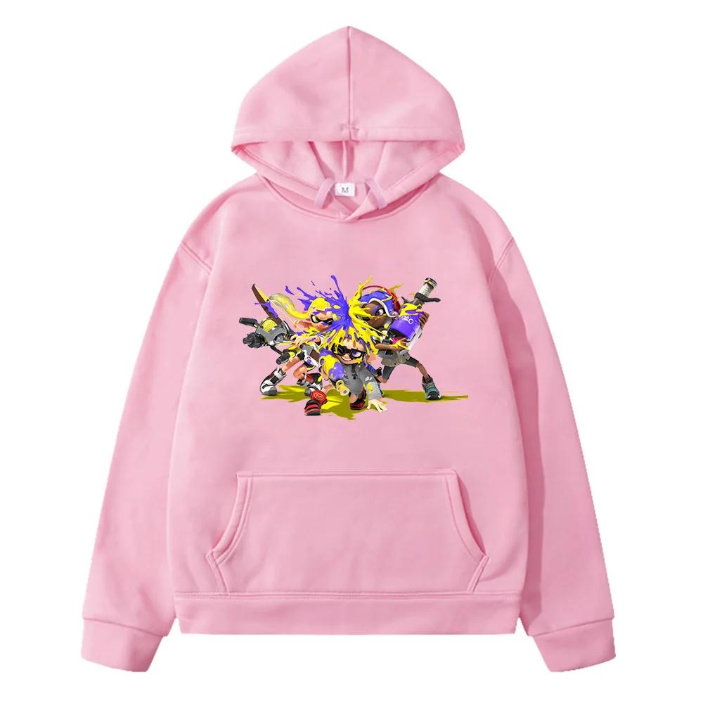 Splatoon 3 Game Cartoon Hoodies Sudaderas Long Sleeve Boys Girls Winter Sweatshirts Hooded Soft Children Kawaii Clothing Casual pullover