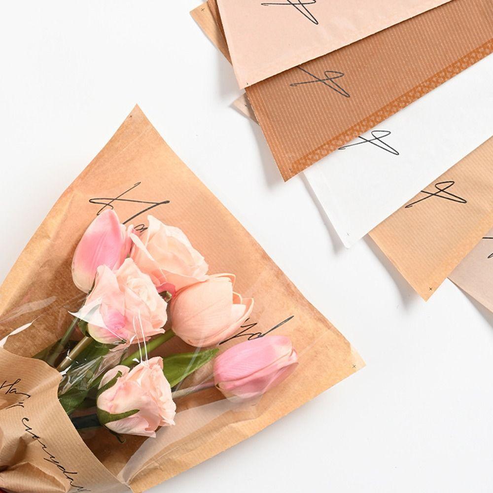 20/30PCS Single Rose Bouquet Packing Bag Wrapping Sleeve Flower Packaging Bag  Valentine's Day