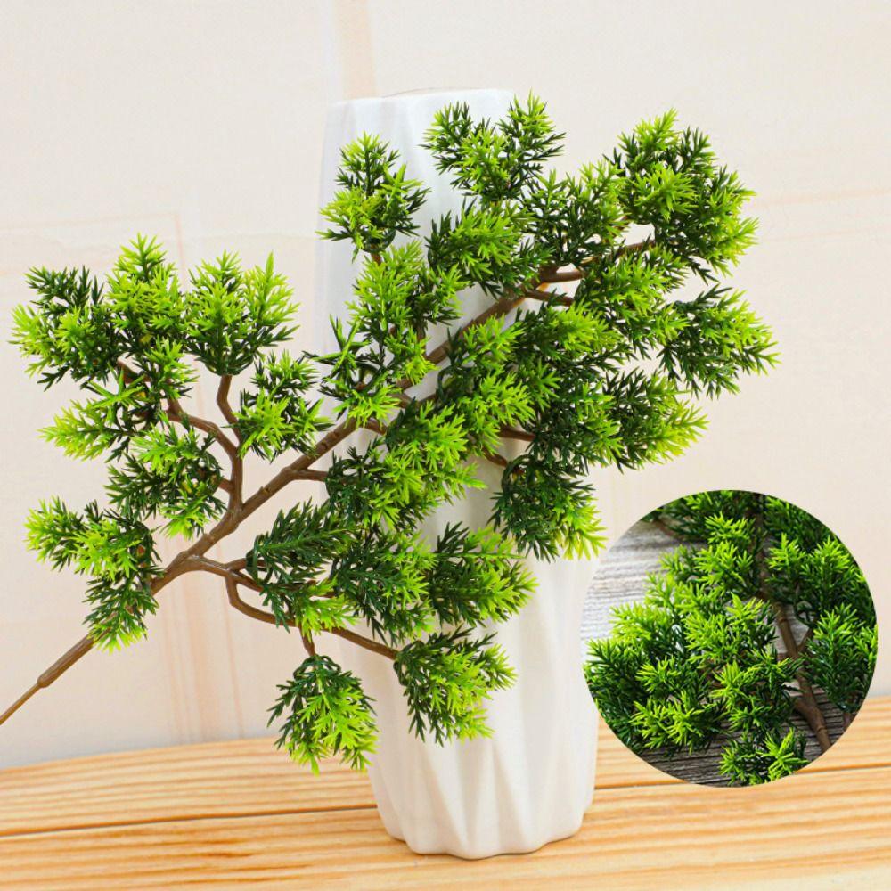 Green Artificial Pine Green Branch Handmade Fake Pine Leaves Simulation Pine Branch Home