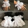 Women Gothic Lace Ruffles Wrist Cuffs Fingerless Gloves Sunscreen Cosplay Party Lolita