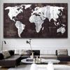 Vintage Metal Style World Map Wall Art Posters Modern Exquisite Home Room Decor Canvas Painting Mural Picture Print Artwork Gift