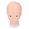 Bald Mannequin Head PVC Realistic Skin Makeup Practice Doll Head for Practice Massage Hat Glasses