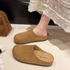 Spring and Summer New Casual Platform Slippers Flat Bottom One Pedal Bag Head Retro Half Slippers Single Shoes Women