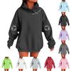 Women's Solid Color Long Sleeve Casual Halloween Print Pullover Hooded Sweatshirt