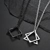Geometry Interlocking Square Triangle Male Pendant For Men Women Unisex Alloy Modern Trendy Geometric Stacking Streetwear Necklace