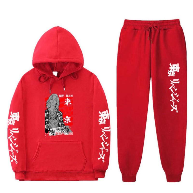 Мужской оверсайз комплект из худи и брюк Streetwear с мультяшным принтом, свободный крой, утепленный флисом, повседневный спортивный костюм
