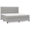 3142041 vidaXL Divan Bed with Mattress Light Grey 200x200cm Fabric