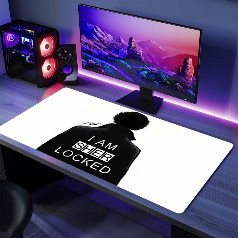 Sherlock Mouse Pad, Large Gaming Desk Mat, Non-slip XXL Mousepad for Laptop & Tablet, Mini PC Playmat with Stitched Edges