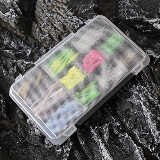 32/88Pcs/Set Soft Fishing Lure Round Head Hook Colorful Fork Curly Needle Paddle Tail